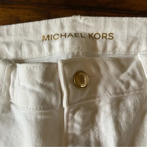 Michael Kors‎ Womens Jeans Pants White Wide Leg Open Size 14 - Picture 2 of 6